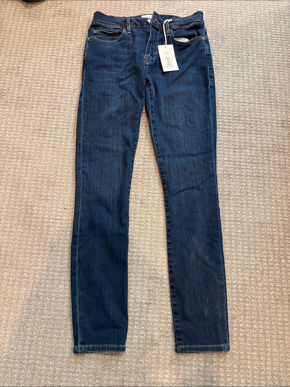 Frame Denim Skinny Jeans in Dark Blue